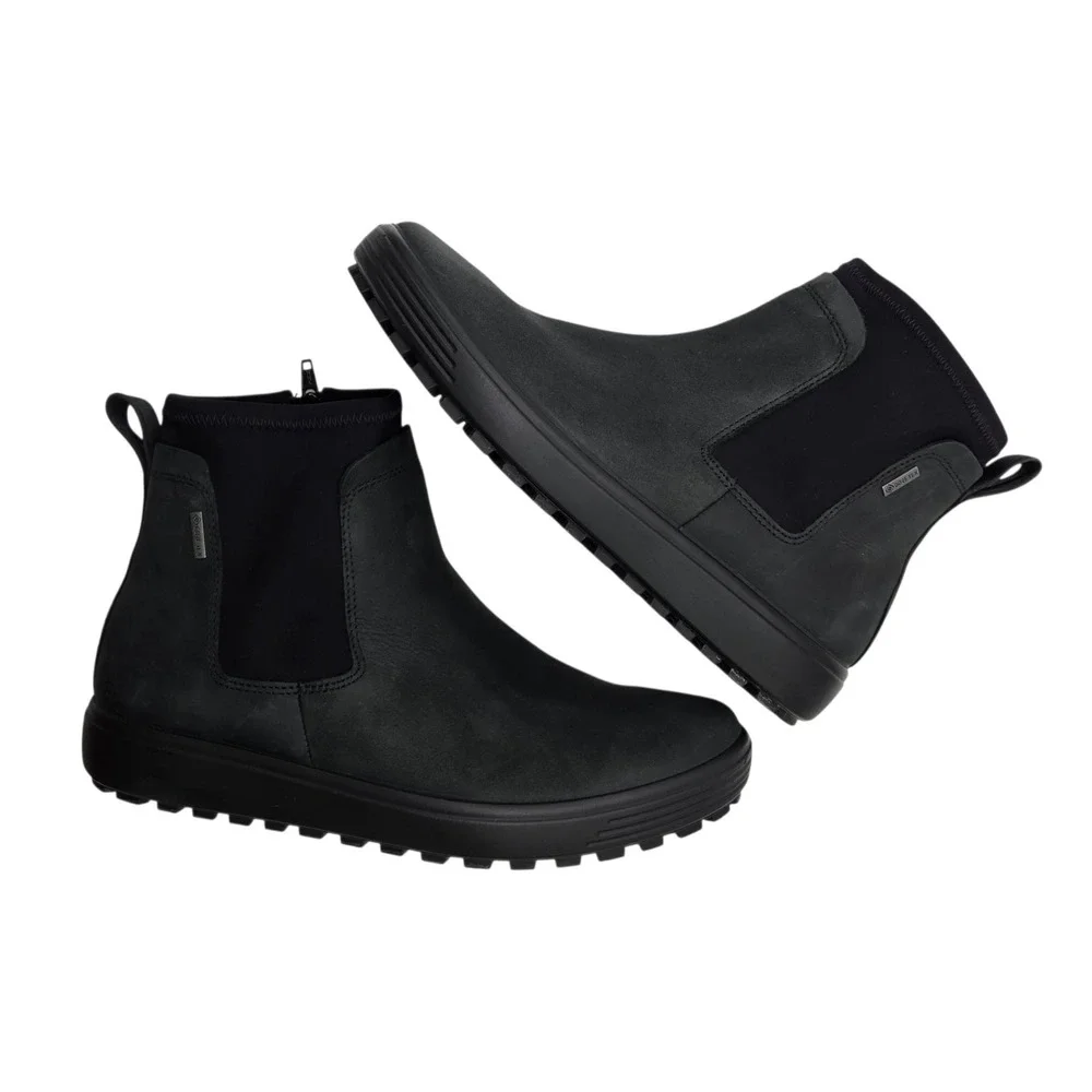 ECCO Women's Soft 7 Tred Gore-Tex Waterproof Chelsea Boot, BLACK Size 9-9.5 New